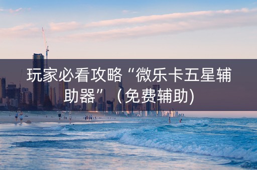 玩家必看攻略“微乐卡五星辅助器”（免费辅助)