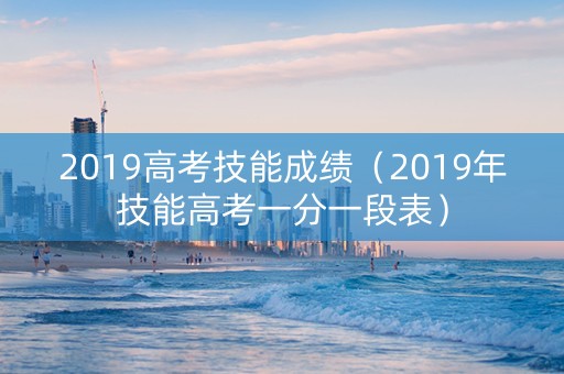 2019高考技能成绩（2019年技能高考一分一段表）