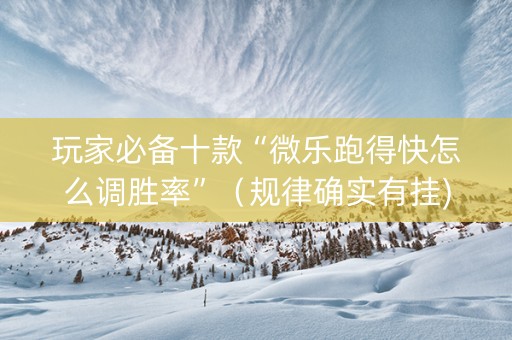 玩家必备十款“微乐跑得快怎么调胜率”（规律确实有挂)