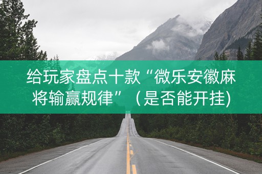 给玩家盘点十款“微乐安徽麻将输赢规律”（是否能开挂)