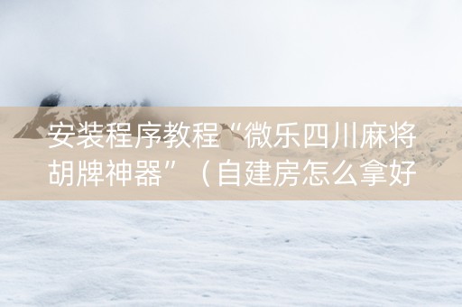 安装程序教程“微乐四川麻将胡牌神器”（自建房怎么拿好牌)