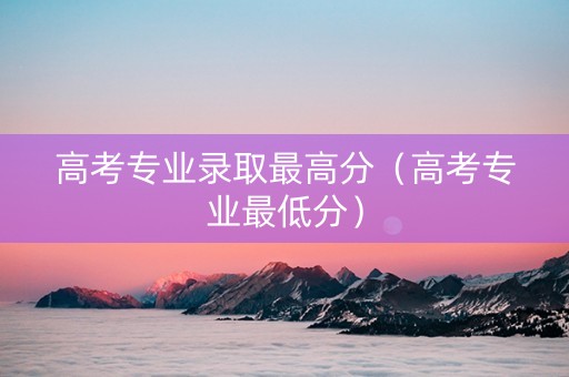 高考专业录取最高分（高考专业最低分）