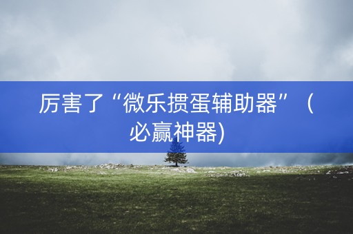 厉害了“微乐掼蛋辅助器”（必赢神器)