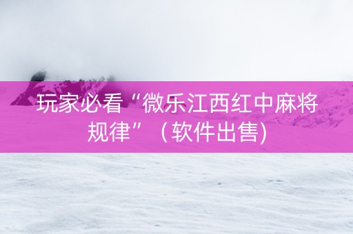 玩家必看“微乐江西红中麻将规律”（软件出售)