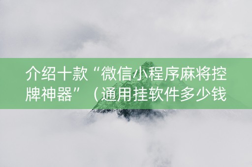 介绍十款“微信小程序麻将控牌神器”（通用挂软件多少钱)