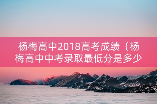 杨梅高中2018高考成绩（杨梅高中中考录取最低分是多少）