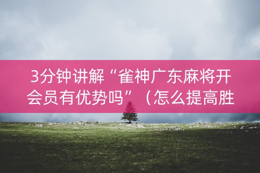 3分钟讲解“雀神广东麻将开会员有优势吗”（怎么提高胜率)
