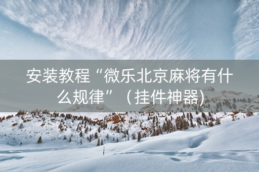 安装教程“微乐北京麻将有什么规律”（挂件神器)