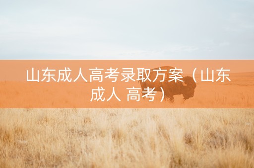 山东成人高考录取方案（山东成人 高考）