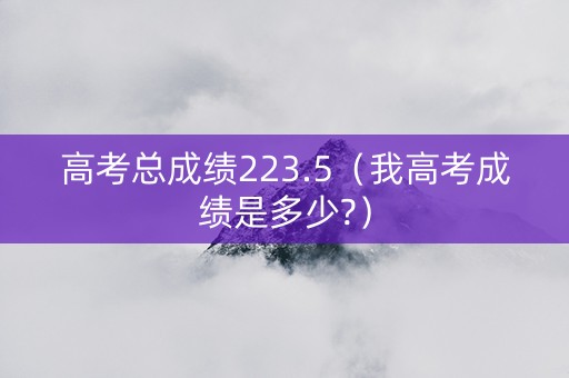 高考总成绩223.5（我高考成绩是多少?）