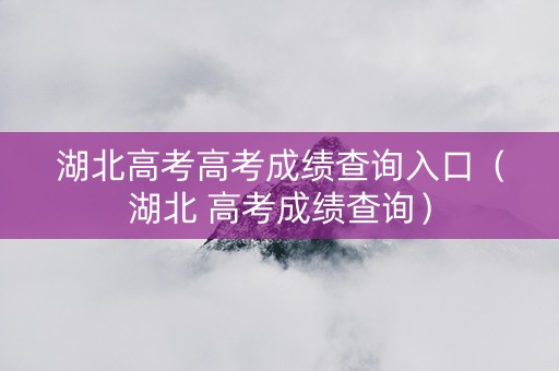 湖北高考高考成绩查询入口（湖北 高考成绩查询）