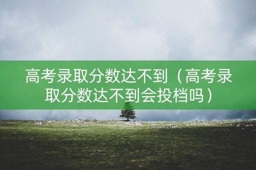 高考录取分数达不到（高考录取分数达不到会投档吗）