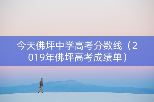 今天佛坪中学高考分数线（2019年佛坪高考成绩单）