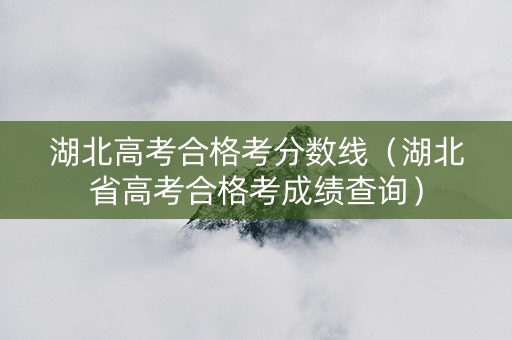 湖北高考合格考分数线（湖北省高考合格考成绩查询）