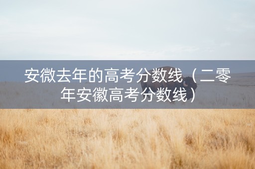 安微去年的高考分数线（二零年安徽高考分数线）
