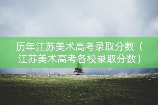 历年江苏美术高考录取分数（江苏美术高考各校录取分数）