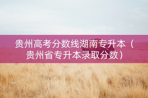 贵州高考分数线湖南专升本（贵州省专升本录取分数）