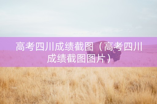 高考四川成绩截图（高考四川成绩截图图片）