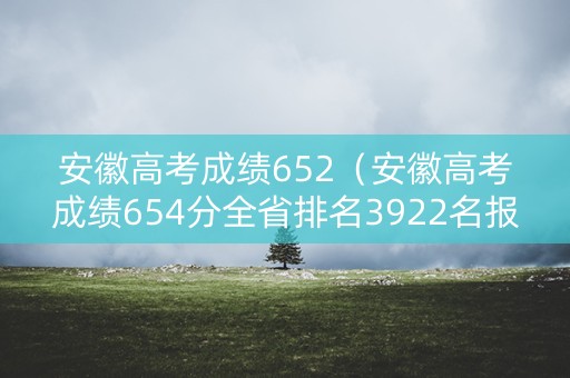 安徽高考成绩652（安徽高考成绩654分全省排名3922名报考）