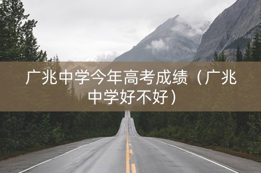 广兆中学今年高考成绩（广兆中学好不好）
