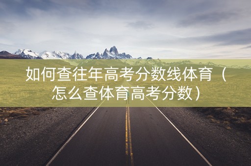 如何查往年高考分数线体育（怎么查体育高考分数）