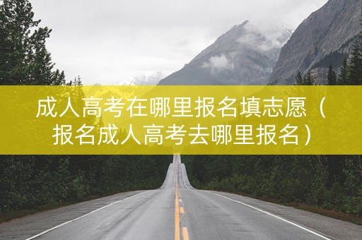 成人高考在哪里报名填志愿（报名成人高考去哪里报名）