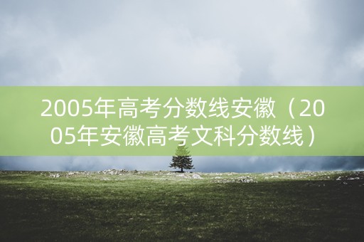 2005年高考分数线安徽（2005年安徽高考文科分数线）