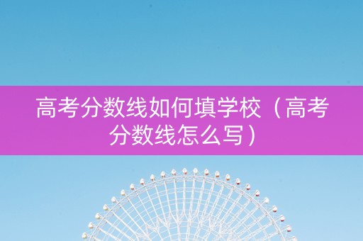 高考分数线如何填学校（高考分数线怎么写）