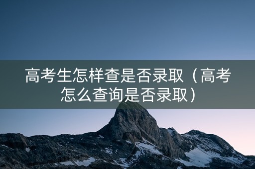 高考生怎样查是否录取（高考怎么查询是否录取）