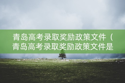 青岛高考录取奖励政策文件（青岛高考录取奖励政策文件是什么）