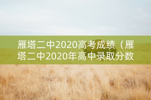 雁塔二中2020高考成绩（雁塔二中2020年高中录取分数线）