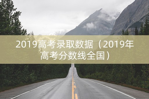 2019高考录取数据（2019年高考分数线全国）