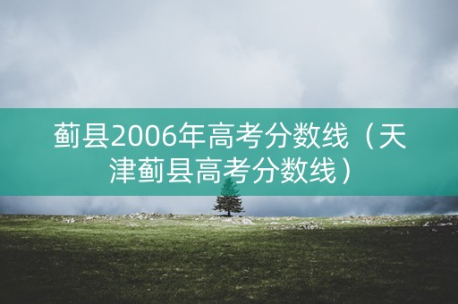 蓟县2006年高考分数线（天津蓟县高考分数线）