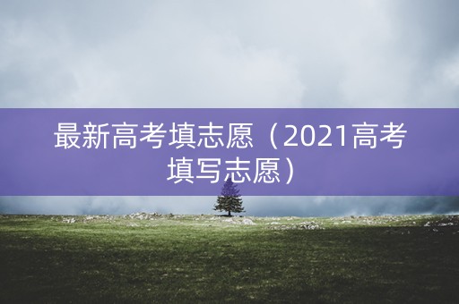 最新高考填志愿（2021高考填写志愿）