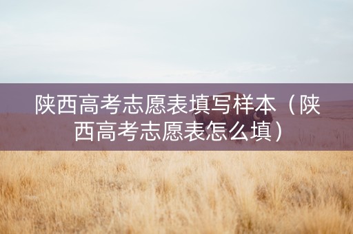 陕西高考志愿表填写样本（陕西高考志愿表怎么填）