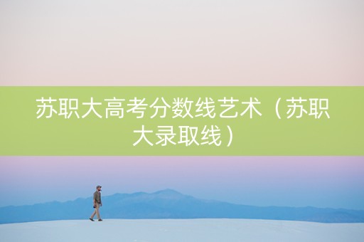 苏职大高考分数线艺术（苏职大录取线）