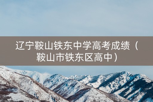 辽宁鞍山铁东中学高考成绩（鞍山市铁东区高中）