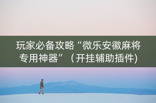 玩家必备攻略“微乐安徽麻将专用神器”（开挂辅助插件)