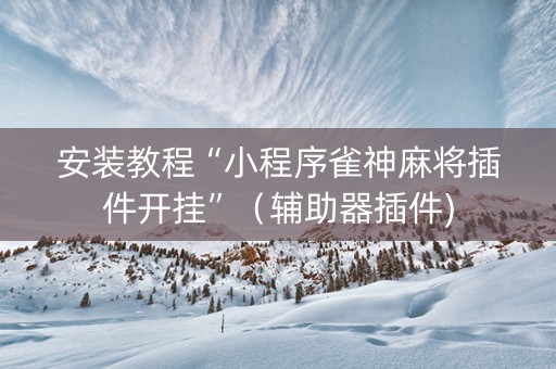 安装教程“小程序雀神麻将插件开挂”（辅助器插件)
