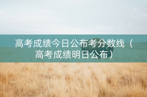 高考成绩今日公布考分数线（高考成绩明日公布）