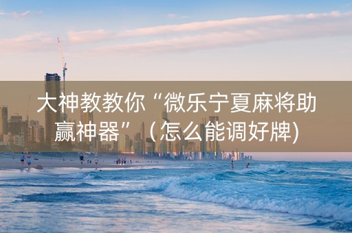 大神教教你“微乐宁夏麻将助赢神器”（怎么能调好牌)