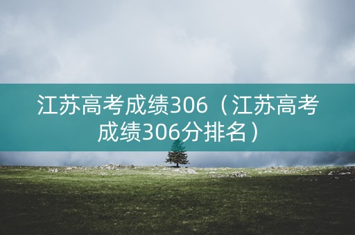 江苏高考成绩306（江苏高考成绩306分排名）