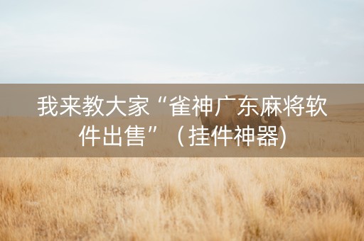 我来教大家“雀神广东麻将软件出售”（挂件神器)
