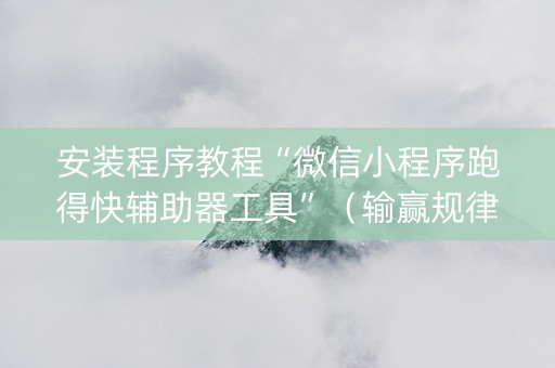 安装程序教程“微信小程序跑得快辅助器工具”（输赢规律)