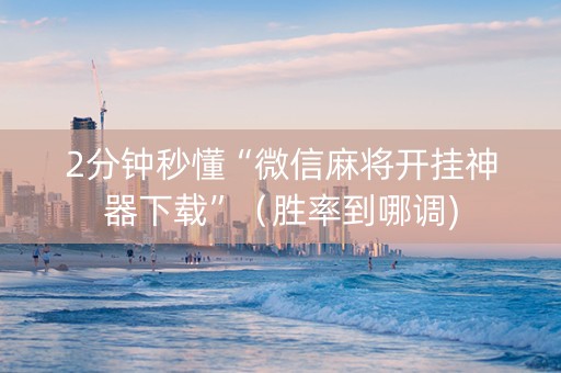 2分钟秒懂“微信麻将开挂神器下载”（胜率到哪调)