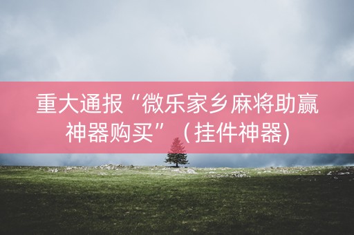 重大通报“微乐家乡麻将助赢神器购买”（挂件神器)