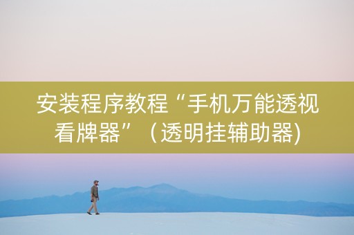 安装程序教程“手机万能透视看牌器”（透明挂辅助器)