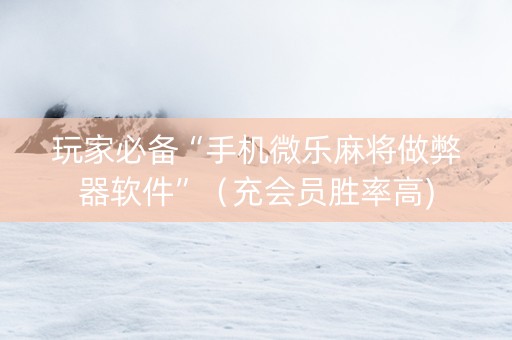 玩家必备“手机微乐麻将做弊器软件”（充会员胜率高)