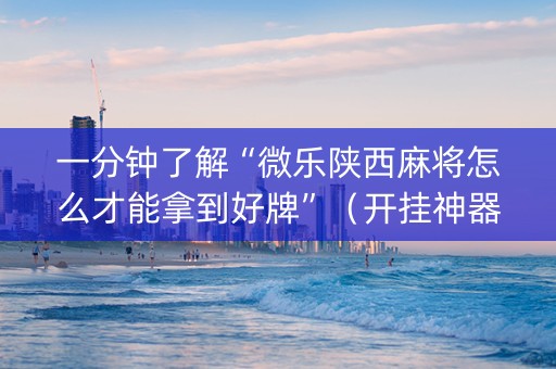 一分钟了解“微乐陕西麻将怎么才能拿到好牌”（开挂神器下载)