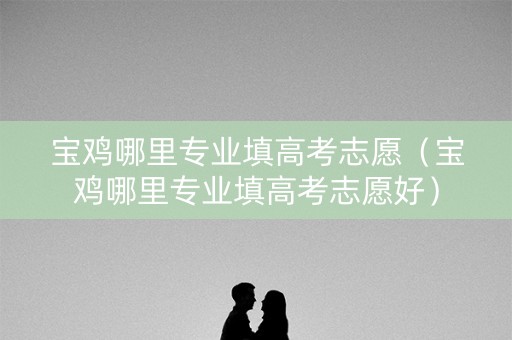 宝鸡哪里专业填高考志愿（宝鸡哪里专业填高考志愿好）